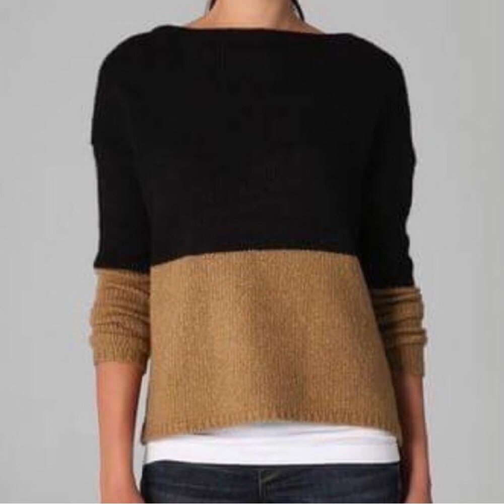 Vince 💚 Wool Silk Cashmere Sweater Colorblock
